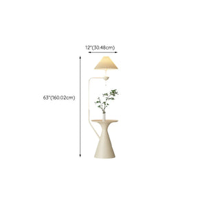 Modern Trendy White Dome Floor Lamp with Storage Zawala Image - 15