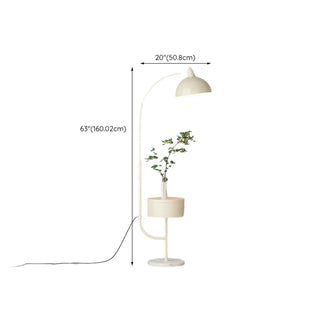 Modern Trendy White Dome Floor Lamp with Storage Zawala Image - 16