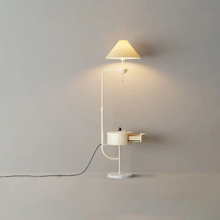 Modern Trendy White Dome Floor Lamp with Storage Zawala Image - 4