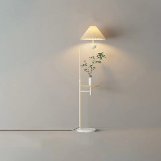 Modern Trendy White Dome Floor Lamp with Storage Zawala Image - 5