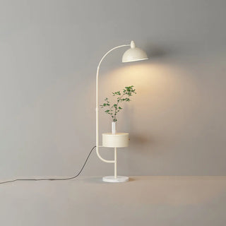 Modern Trendy White Dome Floor Lamp with Storage Zawala Image - 6