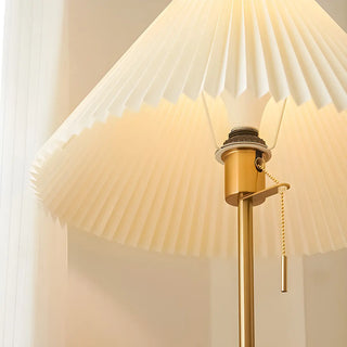 ZOWALA - Pull Chain Cone Wooden Gold Floor Lamp Image - 7
