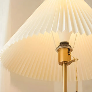 ZOWALA - Pull Chain Cone Wooden Gold Floor Lamp Image - 8