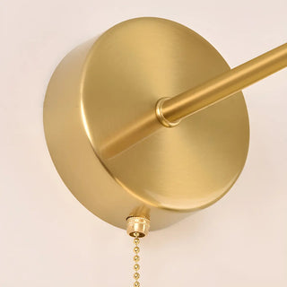 Bedroom Gold Dome Metal Wall Sconce with Pull Chain Zawala Image - 10