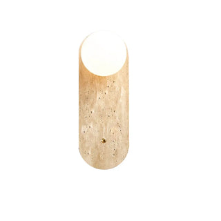 Simple Beige Stone Globe Wall Sconce with Pull Chain Zawala Image - 6