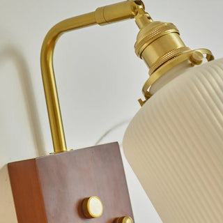 Adjustable Walnut Cylinder Pull String Wall Sconce Zawala Image - 10