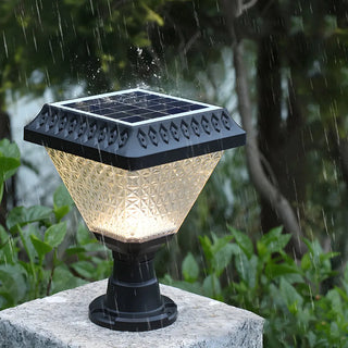 Stylish Solar Pyramid Waterproof Outdoor LED Post Light Zawala Image - 1