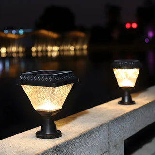 Stylish Solar Pyramid Waterproof Outdoor LED Post Light Zawala Image - 3