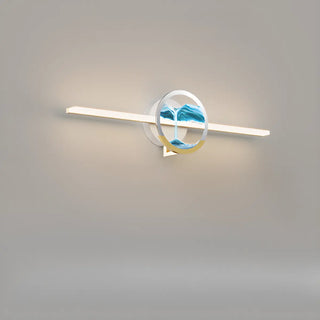 Artistic Blue Water Ripple Linear LED Vanity Light Image - 22