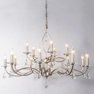 Elegant Crystal Silver Candle Chandelier Adjustable Chain Image - 11