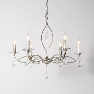 Elegant Crystal Silver Candle Chandelier Adjustable Chain Image - 13
