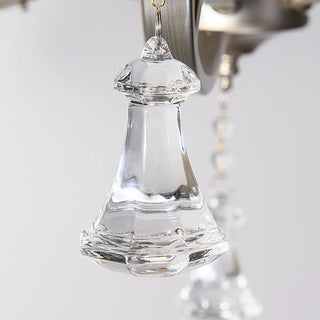 Elegant Crystal Silver Candle Chandelier Adjustable Chain Image - 16