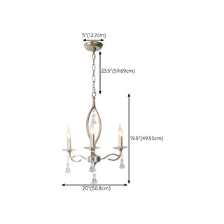 Elegant Crystal Silver Candle Chandelier Adjustable Chain #size