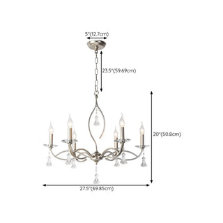 Elegant Crystal Silver Candle Chandelier Adjustable Chain Image - 19