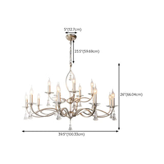 Elegant Crystal Silver Candle Chandelier Adjustable Chain Image - 22