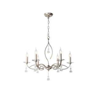Elegant Crystal Silver Candle Chandelier Adjustable Chain Image - 4