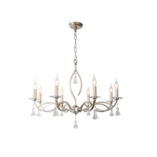 Elegant Crystal Silver Candle Chandelier Adjustable Chain Image - 5