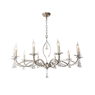Elegant Crystal Silver Candle Chandelier Adjustable Chain Image - 9