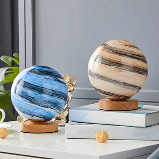 Simple Starry Planet Glass Bedroom Moon Table Lamp Zawala Image - 2