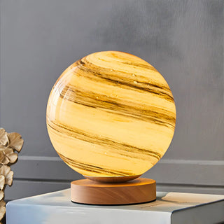 Simple Starry Planet Glass Bedroom Moon Table Lamp Zawala Image - 4