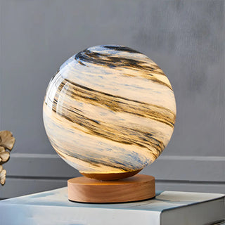 Simple Starry Planet Glass Bedroom Moon Table Lamp Zawala Image - 6