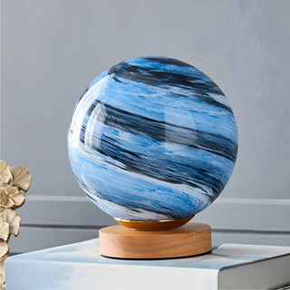 Simple Starry Planet Glass Bedroom Moon Table Lamp Zawala Image - 7
