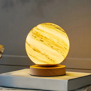 Simple Starry Planet Glass Bedroom Moon Table Lamp Zawala Image - 8