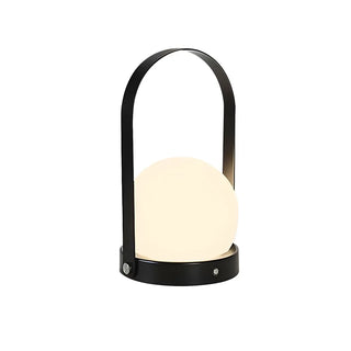 Simple Rechargeable Portable White Glass Table Lamp Zawala Image - 8