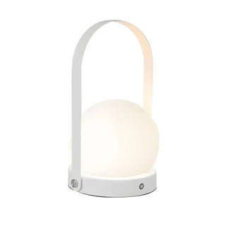 Simple Rechargeable Portable White Glass Table Lamp Zawala Image - 9
