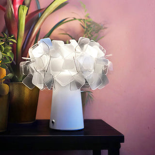 Rechargeable Chic White Flower Pot Geometric Table Lamp Zawala Image - 4