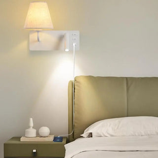 Rectangular Base 2-Light Mini Bedside Reading Wall Lamp Zawala Image - 1