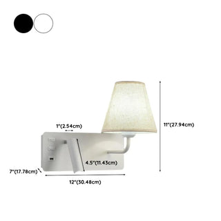 Rectangular Base 2-Light Mini Bedside Reading Wall Lamp Zawala #size
