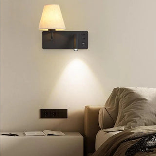 Rectangular Base 2-Light Mini Bedside Reading Wall Lamp Zawala Image - 2