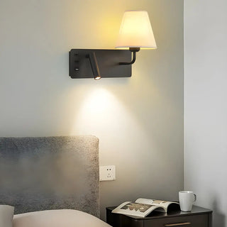 Rectangular Base 2-Light Mini Bedside Reading Wall Lamp Zawala Image - 3