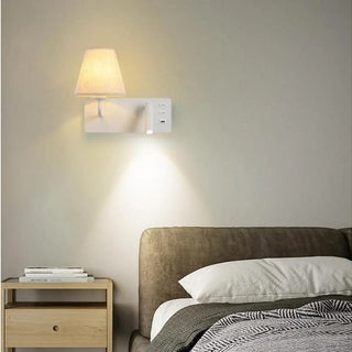 Rectangular Base 2-Light Mini Bedside Reading Wall Lamp Zawala Image - 5