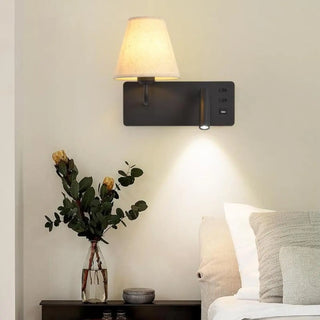Rectangular Base 2-Light Mini Bedside Reading Wall Lamp Zawala Image - 8