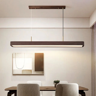 ZOWALA - Trendy Rectangular Wooden LED Island Pendant Light Image - 1