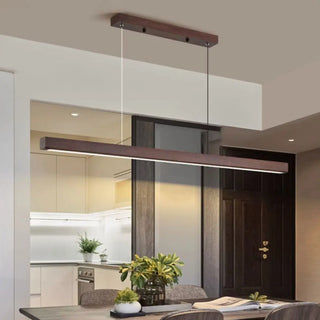 ZOWALA - Trendy Rectangular Wooden LED Island Pendant Light Image - 2