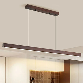 ZOWALA - Trendy Rectangular Wooden LED Island Pendant Light Image - 3