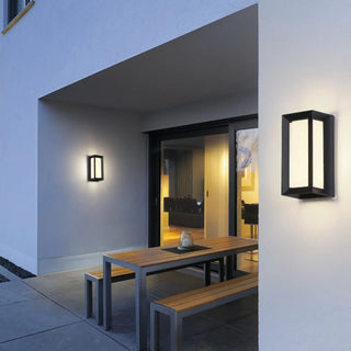 Rectangular Outdoor Modern Black Wall Sconce Zawala Image - 1