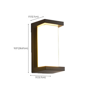 Rectangular Outdoor Modern Black Wall Sconce Zawala Image - 20