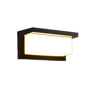 Rectangular Outdoor Modern Black Wall Sconce Zawala Image - 5