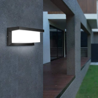 Rectangular Outdoor Modern Black Wall Sconce Zawala Image - 6