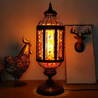 Classical Turkish Tower Stained Glass Decor Table Lamp Zawala Image - 2