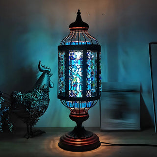 Classical Turkish Tower Stained Glass Decor Table Lamp Zawala Image - 3