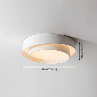 ZOWALA - Remote Circle White Iron Flush Mount Light Image - 10