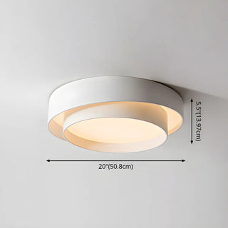 ZOWALA - Remote Circle White Iron Flush Mount Light Image - 11