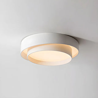 ZOWALA - Remote Circle White Iron Flush Mount Light Image - 3