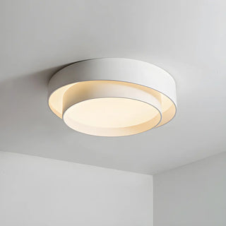 ZOWALA - Remote Circle White Iron Flush Mount Light Image - 5
