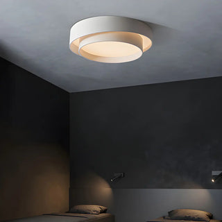 ZOWALA - Remote Circle White Iron Flush Mount Light Image - 8